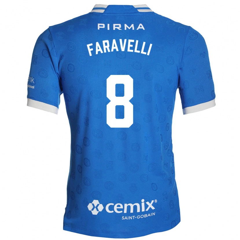 Danxen Kinderen Lorenzo Faravelli #8 Blauw Wit Rood Thuisshirt Thuistenue 2026/27 T-Shirt