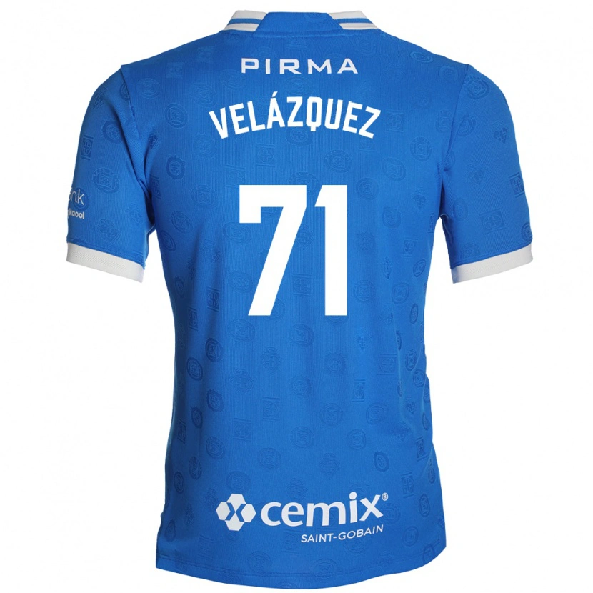 Danxen Kinderen Víctor Velázquez #71 Blauw Wit Rood Thuisshirt Thuistenue 2026/27 T-Shirt