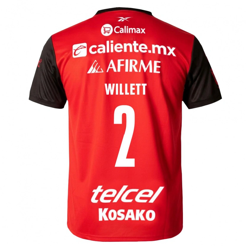 Danxen Kinderen Adyson Willett #2 Zwart Rood Thuisshirt Thuistenue 2026/27 T-Shirt