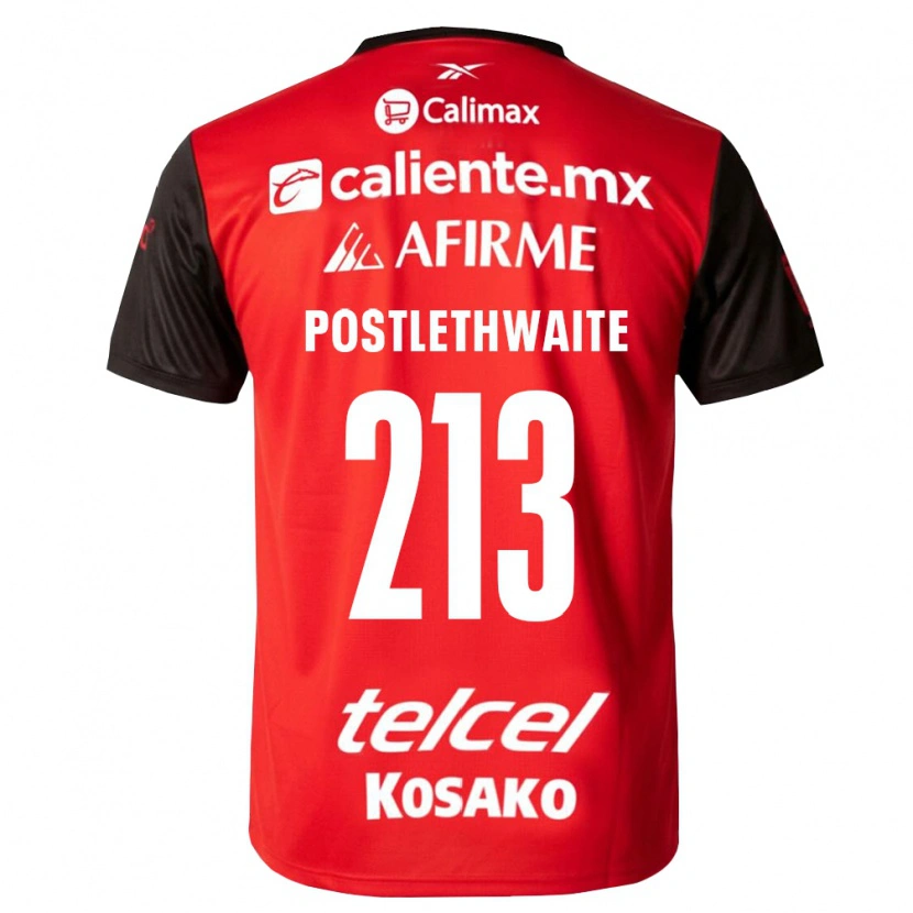 Danxen Kinderen Emiliano Postlethwaite #213 Zwart Rood Thuisshirt Thuistenue 2026/27 T-Shirt