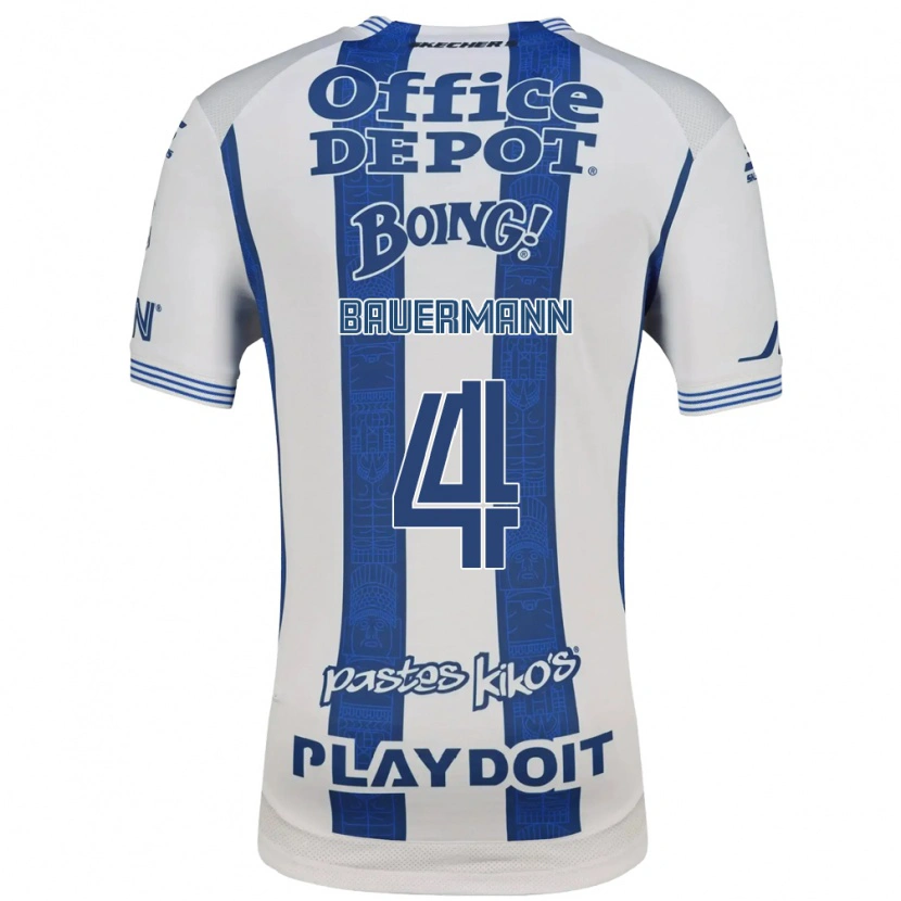 Danxen Kinderen Eduardo Bauermann #4 Wit Marineblauw Thuisshirt Thuistenue 2026/27 T-Shirt