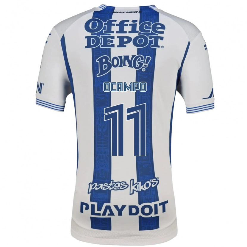 Danxen Kinderen Mónica Ocampo #11 Wit Marineblauw Thuisshirt Thuistenue 2026/27 T-Shirt