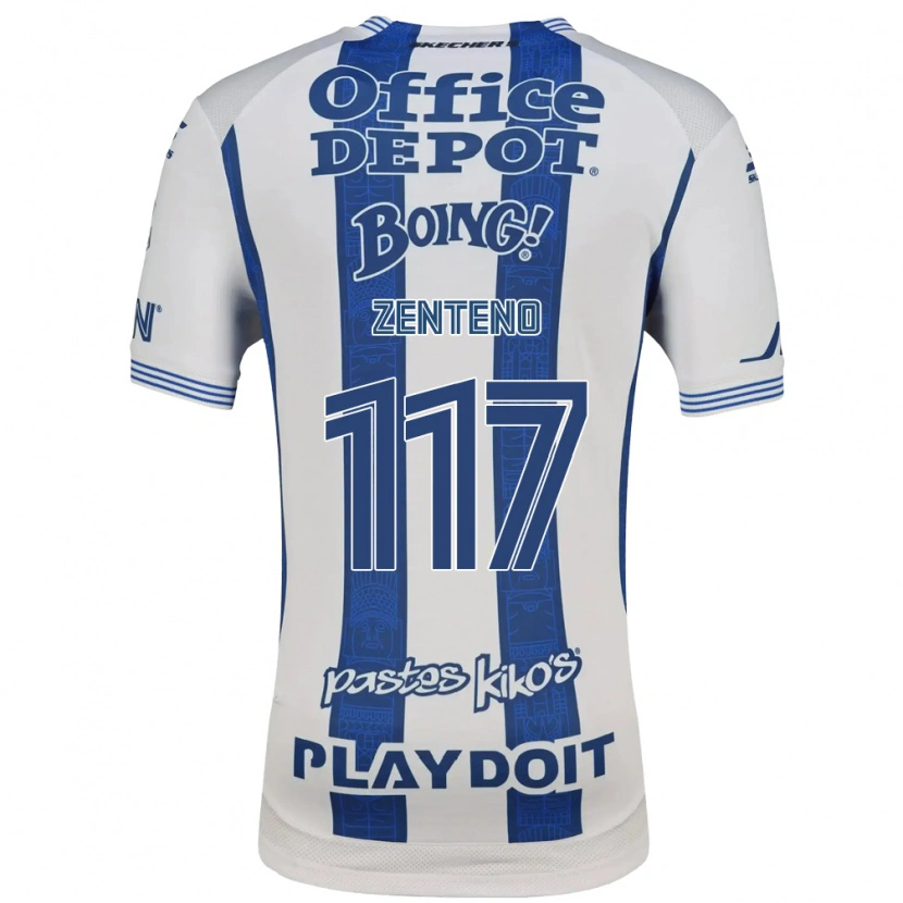 Danxen Kinderen Gustavo Zenteno #117 Wit Marineblauw Thuisshirt Thuistenue 2026/27 T-Shirt