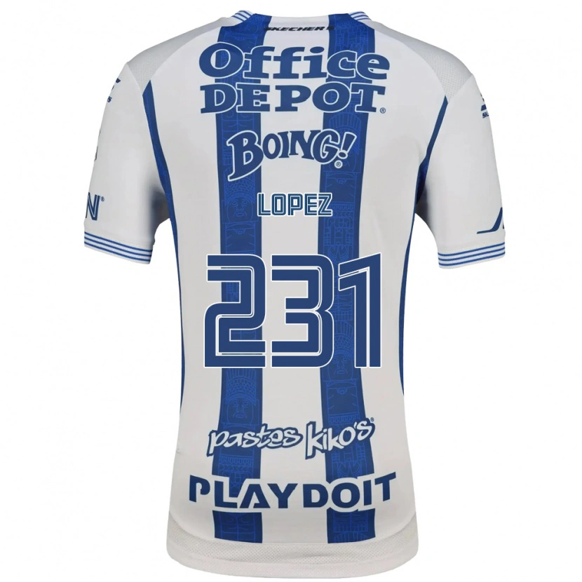 Danxen Kinderen Víctor López #231 Wit Marineblauw Thuisshirt Thuistenue 2026/27 T-Shirt