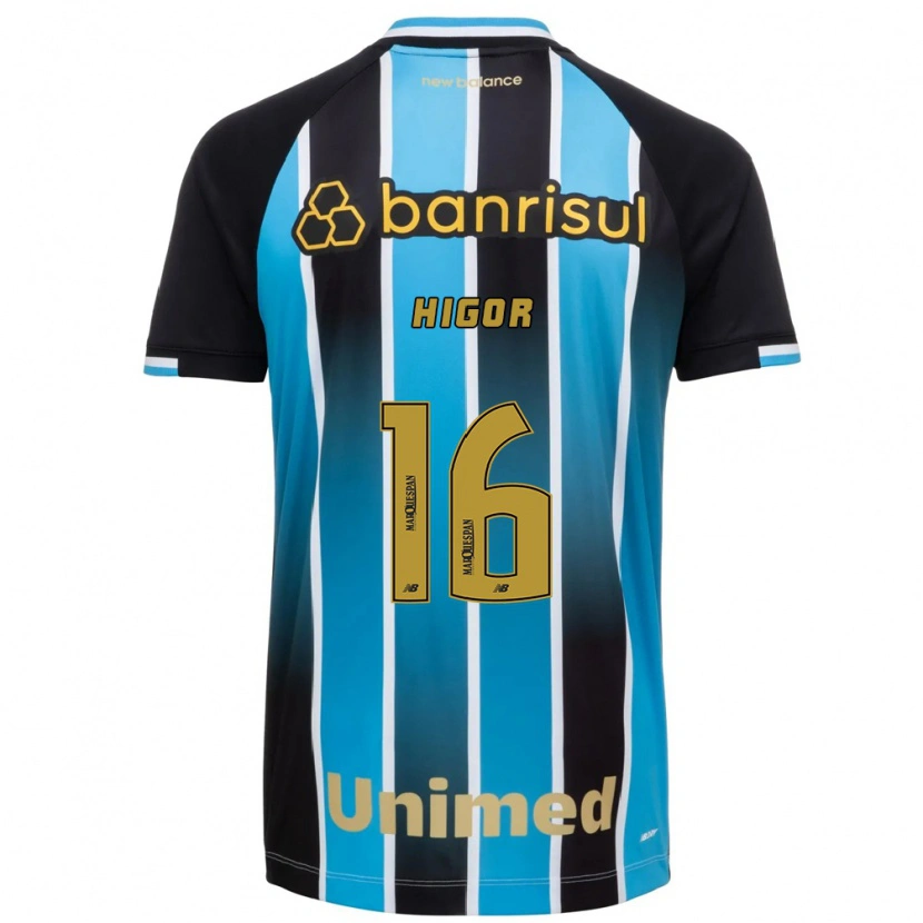 Danxen Kinderen Higor Sousa E Silva #16 Blauw Bruin Zwart Thuisshirt Thuistenue 2026/27 T-Shirt