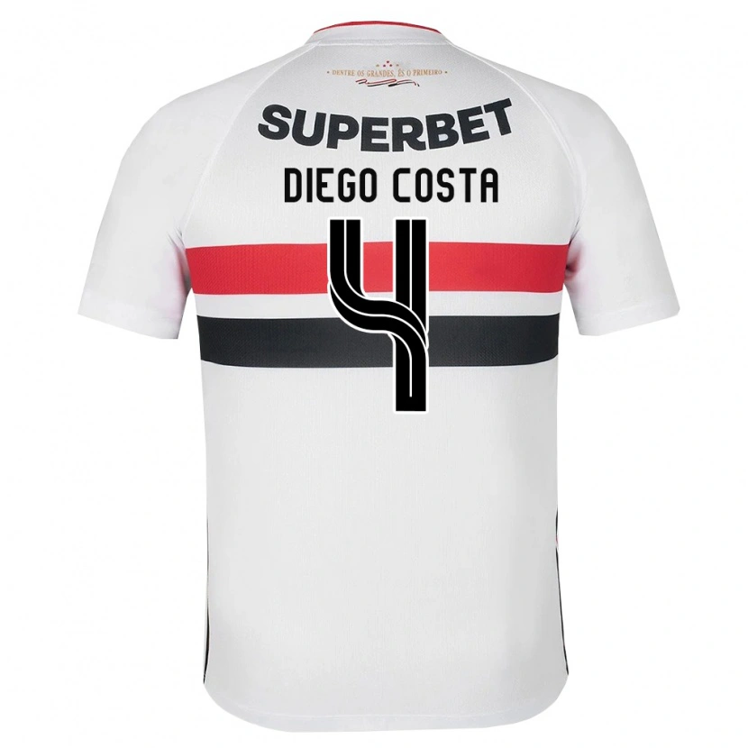 Danxen Kinderen Diego Costa #4 Wit Rood Zwart Thuisshirt Thuistenue 2026/27 T-Shirt