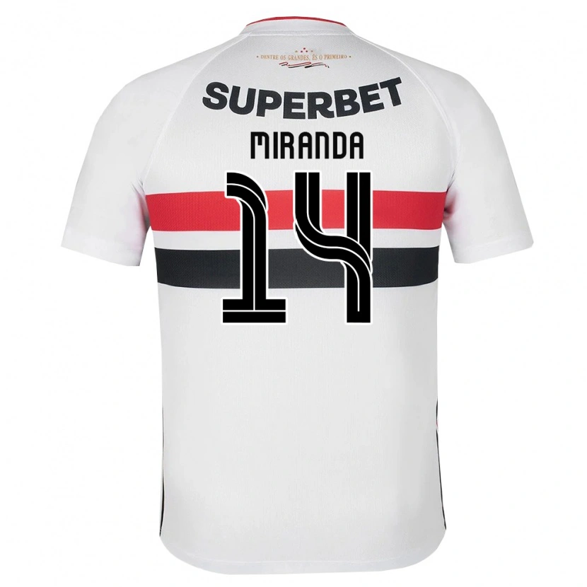 Danxen Kinderen Lucas Miranda #14 Wit Rood Zwart Thuisshirt Thuistenue 2026/27 T-Shirt