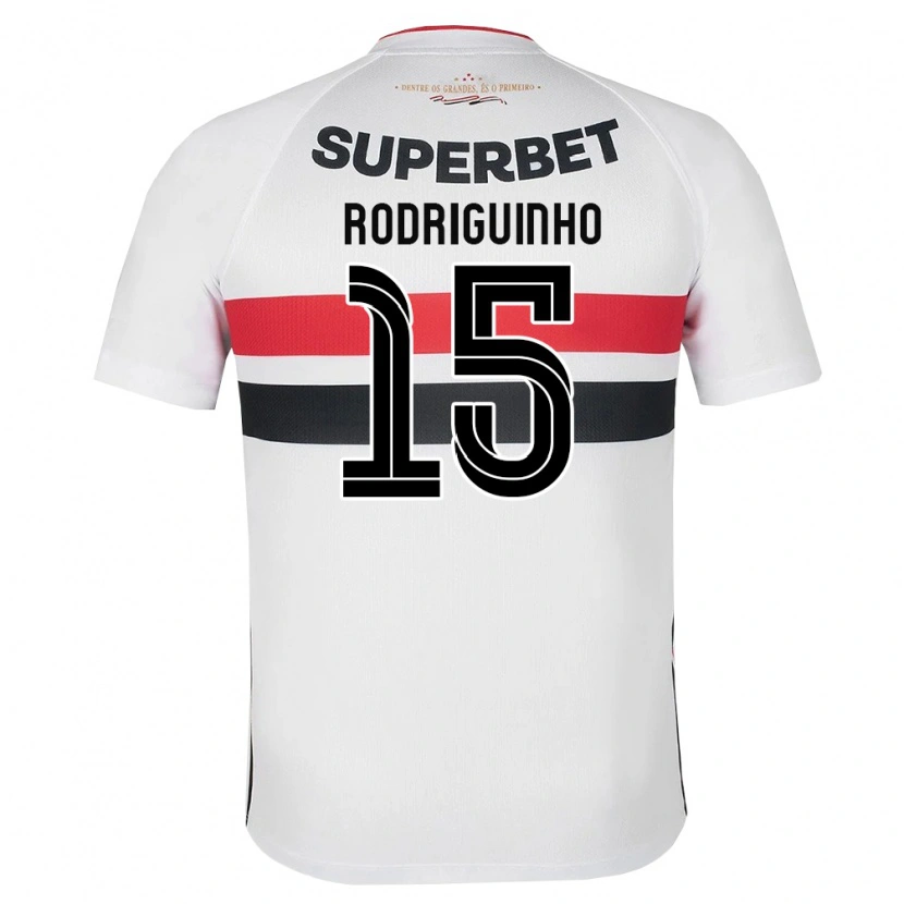 Danxen Kinderen Rodriguinho #15 Wit Rood Zwart Thuisshirt Thuistenue 2026/27 T-Shirt