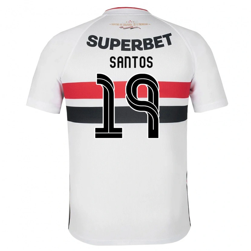 Danxen Kinderen Kaio Santos #19 Wit Rood Zwart Thuisshirt Thuistenue 2026/27 T-Shirt