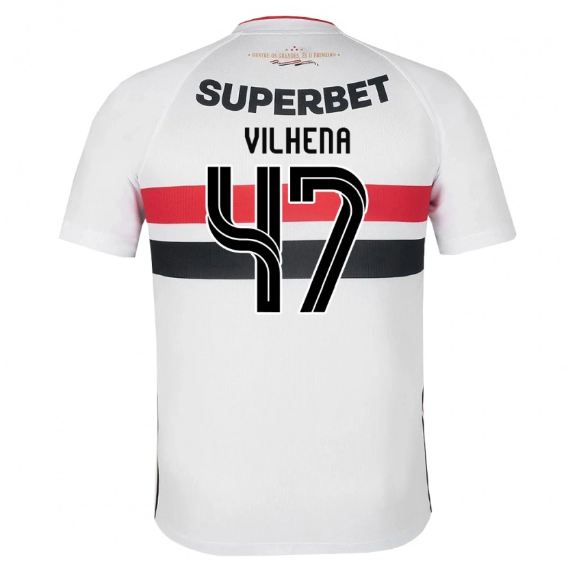 Danxen Kinderen Pedro Vilhena #47 Wit Rood Zwart Thuisshirt Thuistenue 2026/27 T-Shirt