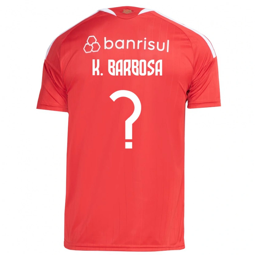 Danxen Kinderen Kauã Barbosa #0 Rood Wit Thuisshirt Thuistenue 2026/27 T-Shirt