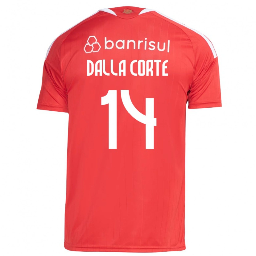 Danxen Kinderen João Dalla Corte #14 Rood Wit Thuisshirt Thuistenue 2026/27 T-Shirt