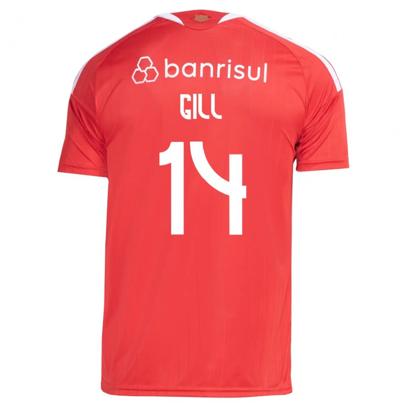 Danxen Kinderen Antonio Gill #14 Rood Wit Thuisshirt Thuistenue 2026/27 T-Shirt