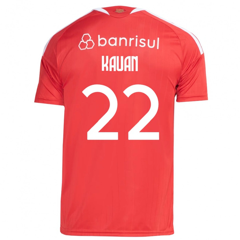 Danxen Kinderen Kauan Jesus Santos Oliveira #22 Rood Wit Thuisshirt Thuistenue 2026/27 T-Shirt