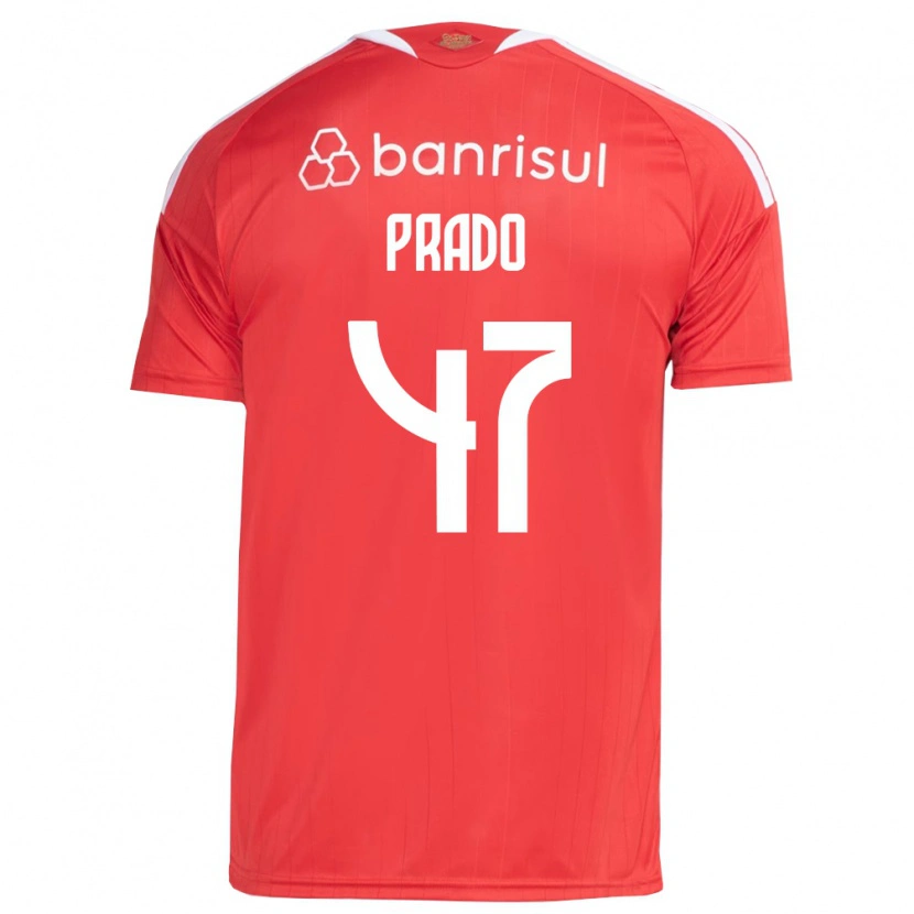 Danxen Kinderen Gustavo Prado #47 Rood Wit Thuisshirt Thuistenue 2026/27 T-Shirt