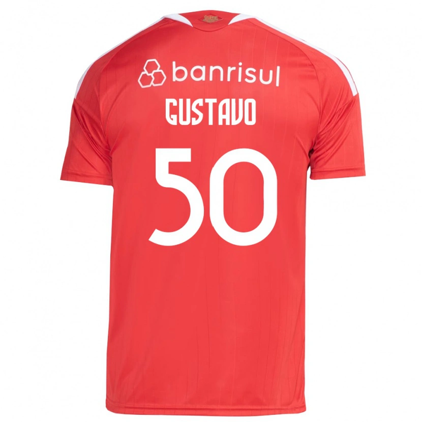 Danxen Kinderen Gustavo Dos Santos #50 Rood Wit Thuisshirt Thuistenue 2026/27 T-Shirt