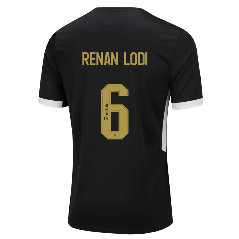 Danxen Kinderen Renan Lodi #6 Zwart Wit Geel Thuisshirt Thuistenue 2026/27 T-Shirt