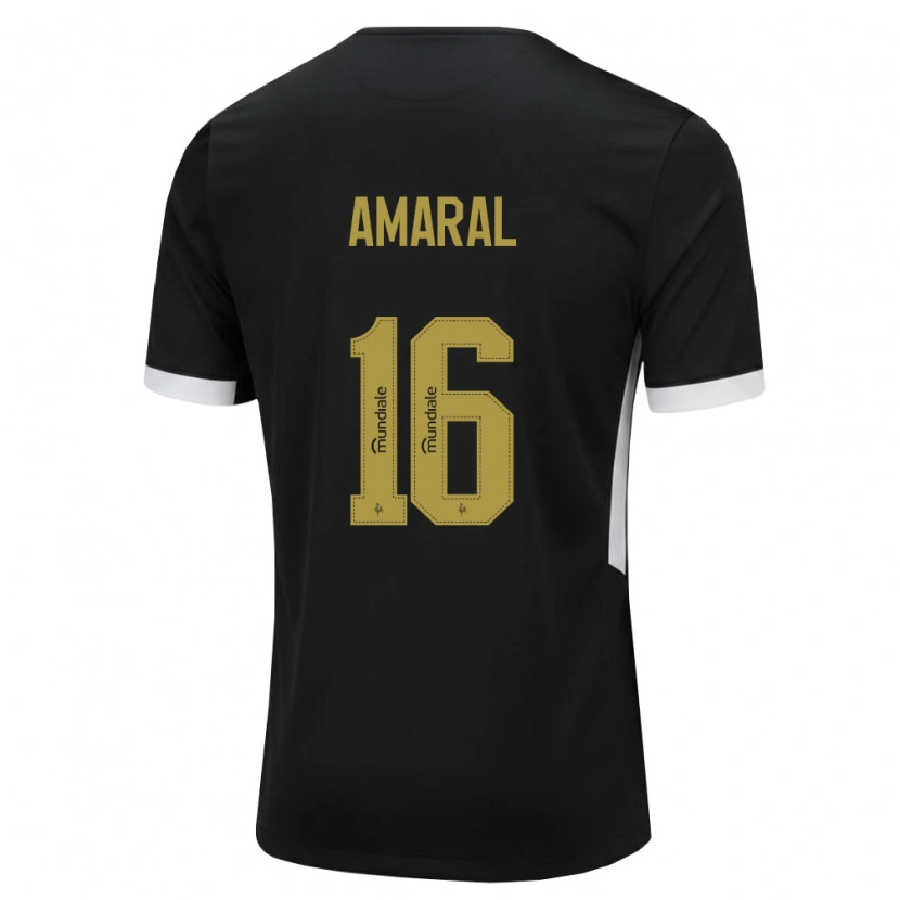 Danxen Kinderen Enzo Amaral #16 Zwart Wit Geel Thuisshirt Thuistenue 2026/27 T-Shirt