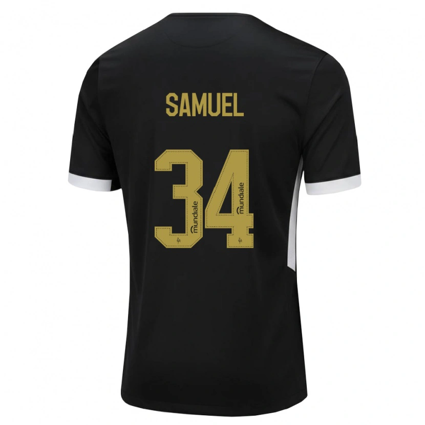 Danxen Kinderen Samuel Lima Barros #34 Zwart Wit Geel Thuisshirt Thuistenue 2026/27 T-Shirt