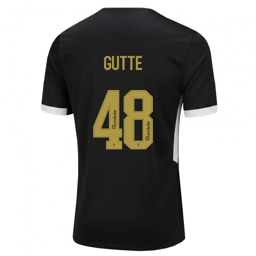 Danxen Kinderen Gutte #48 Zwart Wit Geel Thuisshirt Thuistenue 2026/27 T-Shirt