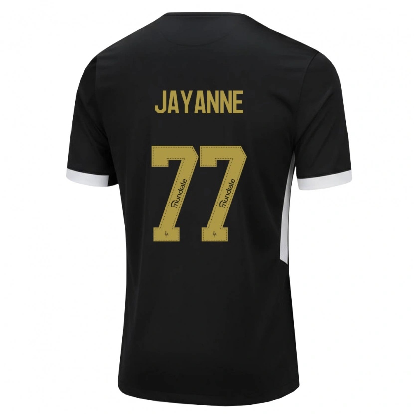 Danxen Kinderen Jayanne #77 Zwart Wit Geel Thuisshirt Thuistenue 2026/27 T-Shirt