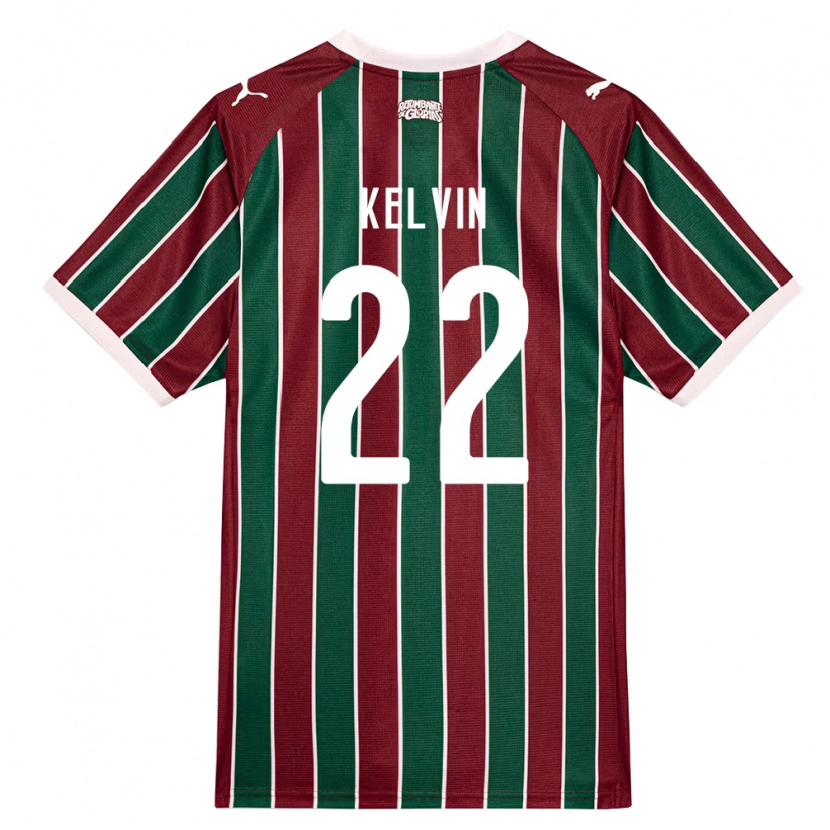 Danxen Kinderen Kelvin Moreira Sandim #22 Groen Bordeaux Rood Wit Thuisshirt Thuistenue 2026/27 T-Shirt