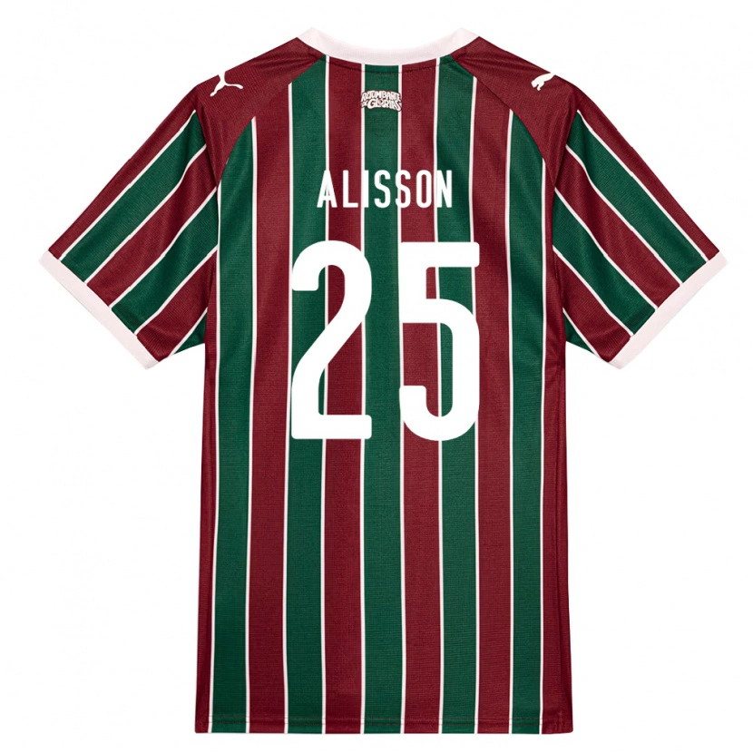 Danxen Kinderen Alisson Euler De Freitas Castro #25 Groen Bordeaux Rood Wit Thuisshirt Thuistenue 2026/27 T-Shirt