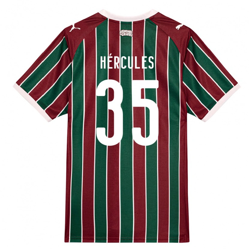 Danxen Kinderen Hércules Pereira Do Nascimento #35 Groen Bordeaux Rood Wit Thuisshirt Thuistenue 2026/27 T-Shirt