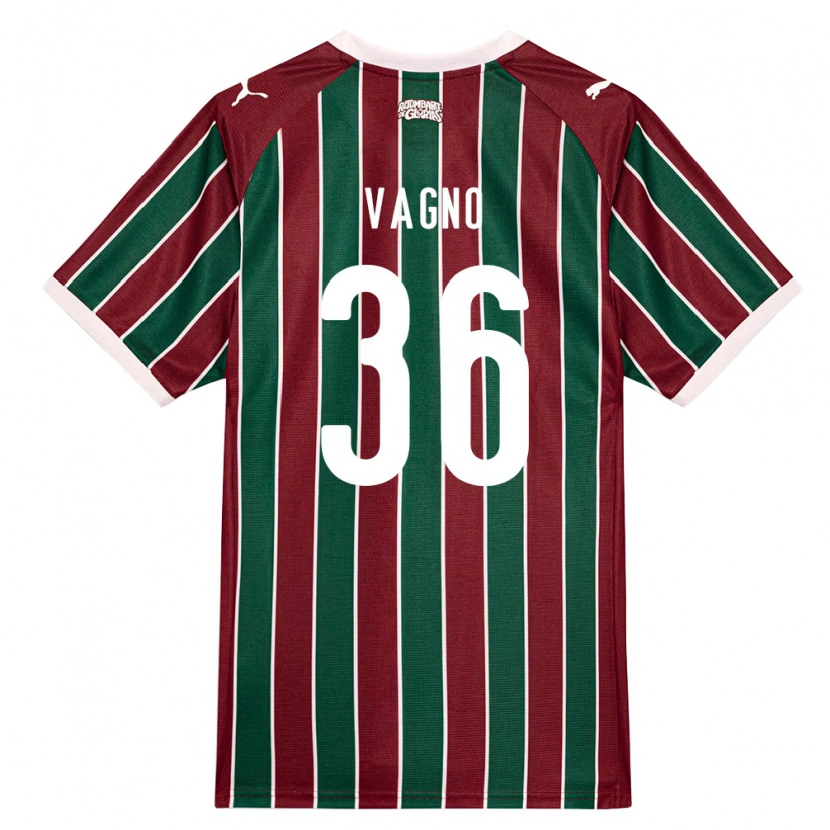 Danxen Kinderen Vagno De Sousa Brito Júnior #36 Groen Bordeaux Rood Wit Thuisshirt Thuistenue 2026/27 T-Shirt
