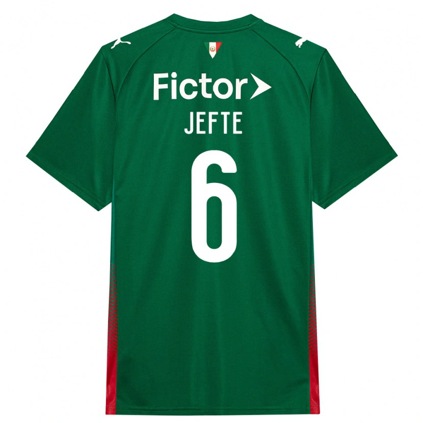 Danxen Kinderen Jefté Vital Da Silva Dias #6 Groen Rood Wit Thuisshirt Thuistenue 2026/27 T-Shirt