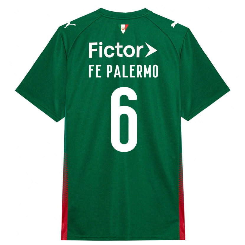 Danxen Kinderen Fe Palermo #6 Groen Rood Wit Thuisshirt Thuistenue 2026/27 T-Shirt