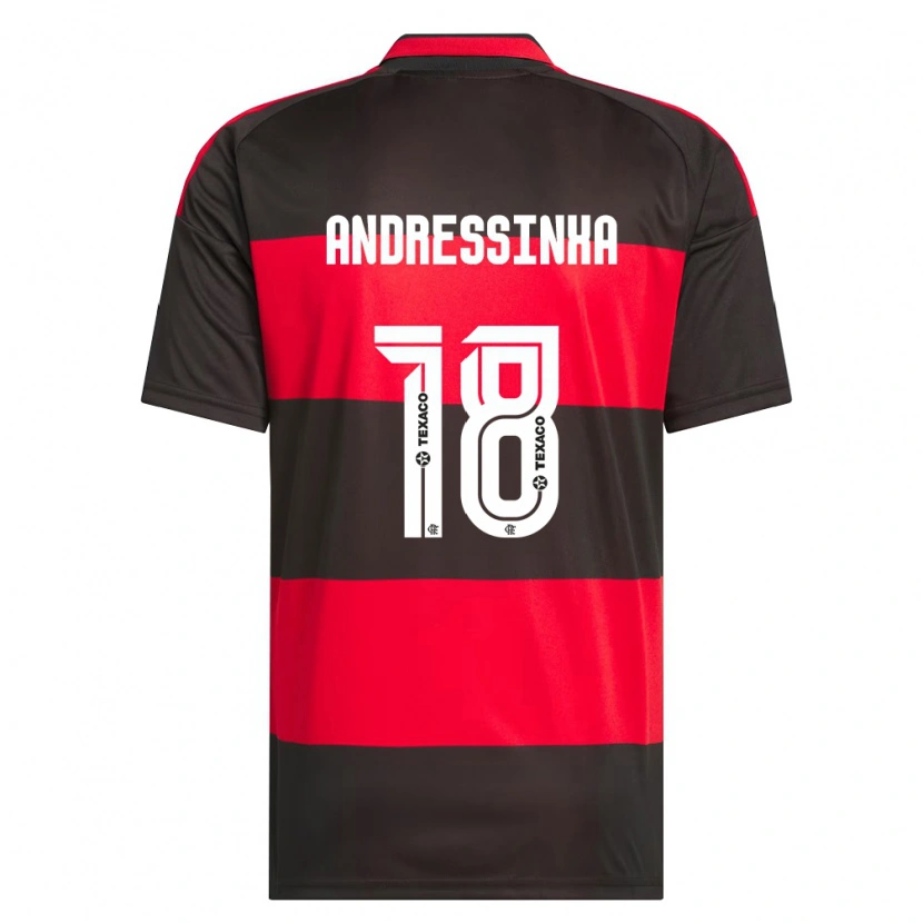 Danxen Kinderen Andressinha #18 Rood Zwart Wit Thuisshirt Thuistenue 2026/27 T-Shirt