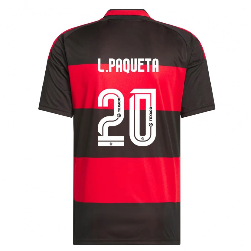 Danxen Kinderen Lucas Paquetá #20 Rood Zwart Wit Thuisshirt Thuistenue 2026/27 T-Shirt