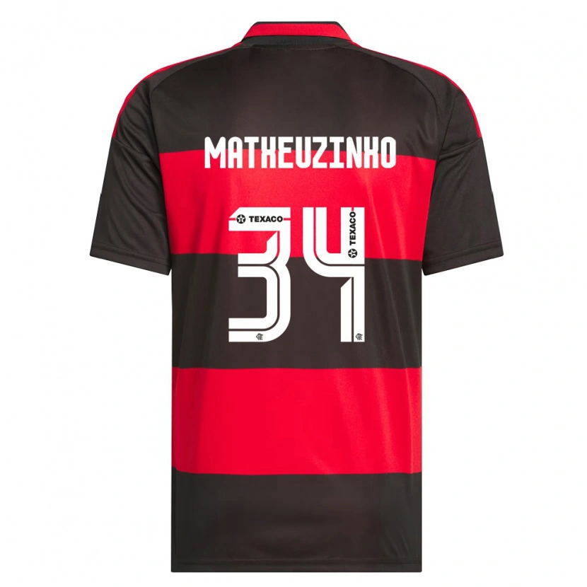 Danxen Kinderen Matheuzinho #34 Rood Zwart Wit Thuisshirt Thuistenue 2026/27 T-Shirt
