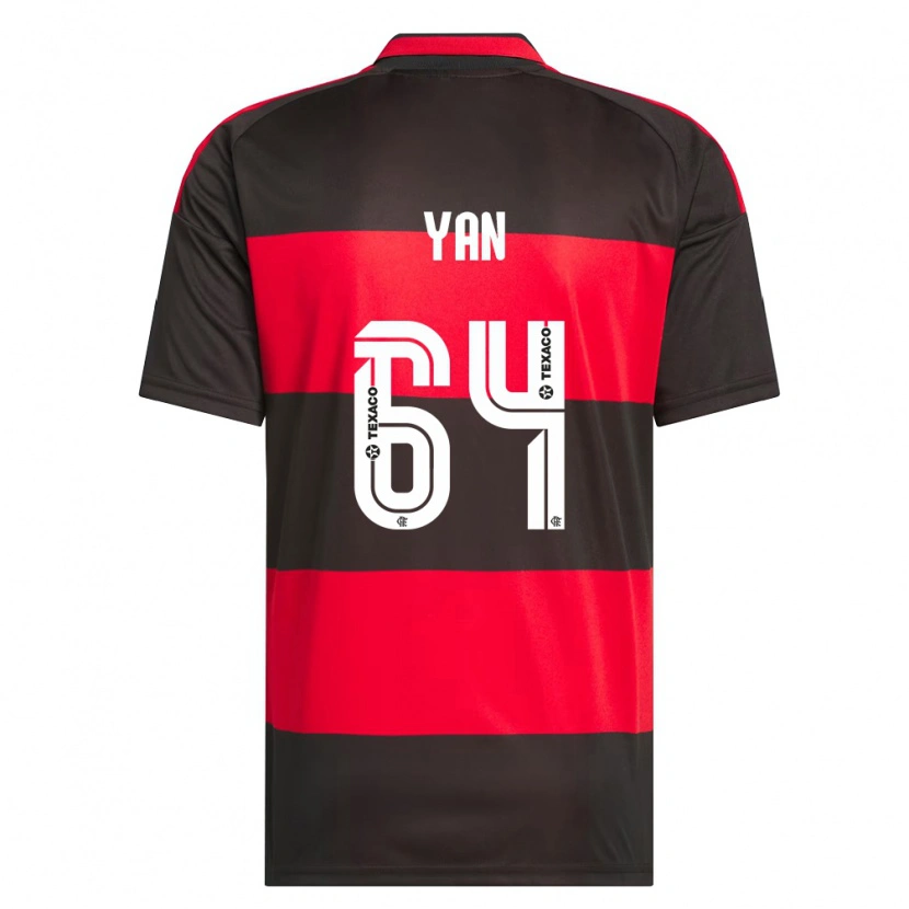 Danxen Kinderen Wallace Yan #64 Rood Zwart Wit Thuisshirt Thuistenue 2026/27 T-Shirt