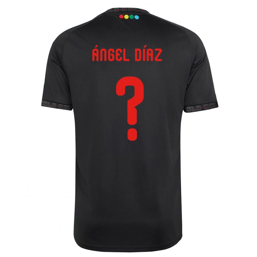 Danxen Kinderen Ángel Díaz #0 Zwart Rood Uitshirt Uittenue 2026/27 T-Shirt