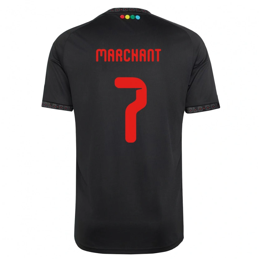 Danxen Kinderen Francisco Marchant #7 Zwart Rood Uitshirt Uittenue 2026/27 T-Shirt