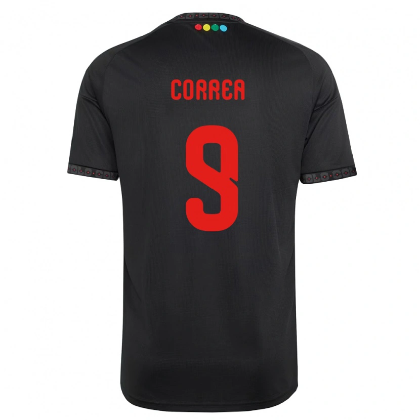 Danxen Kinderen Javier Correa #9 Zwart Rood Uitshirt Uittenue 2026/27 T-Shirt