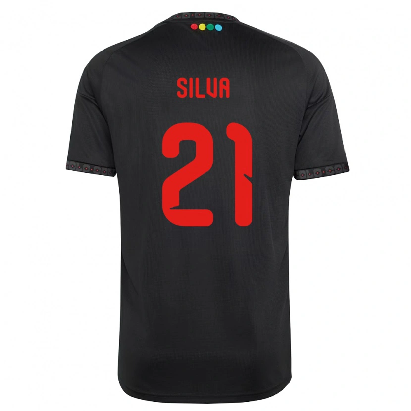 Danxen Kinderen Agustin Silva #21 Zwart Rood Uitshirt Uittenue 2026/27 T-Shirt