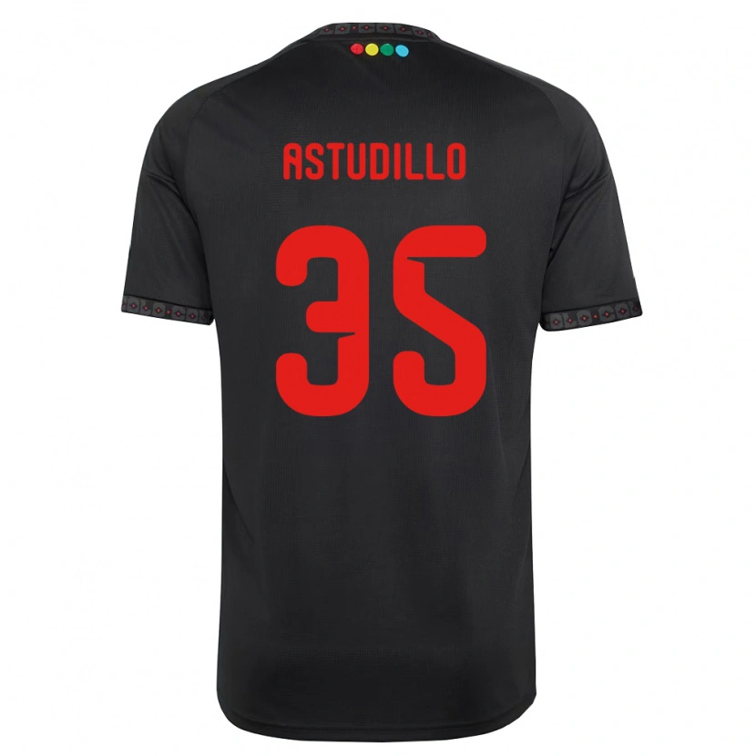 Danxen Kinderen Jerall Astudillo #35 Zwart Rood Uitshirt Uittenue 2026/27 T-Shirt