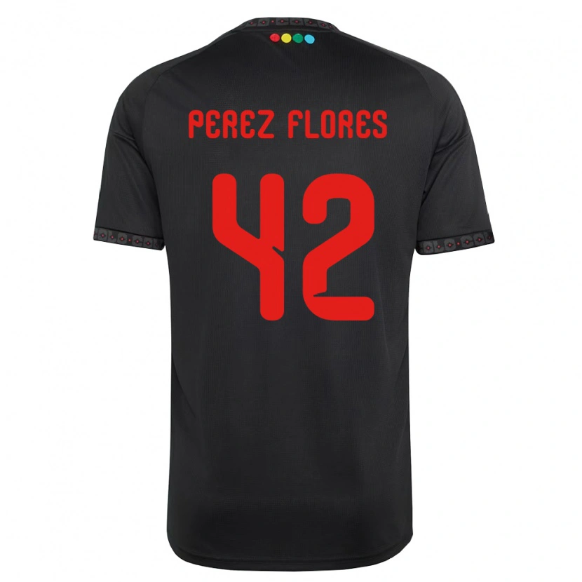 Danxen Kinderen Benjamín Pérez #42 Zwart Rood Uitshirt Uittenue 2026/27 T-Shirt