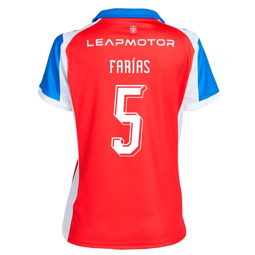 Danxen Kinderen Agustín Farías #5 Rood Blauw Uitshirt Uittenue 2026/27 T-Shirt