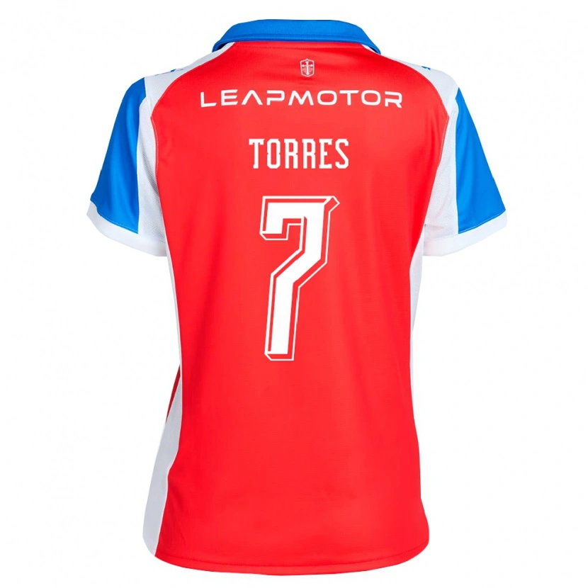 Danxen Kinderen Joaquín Torres #7 Rood Blauw Uitshirt Uittenue 2026/27 T-Shirt