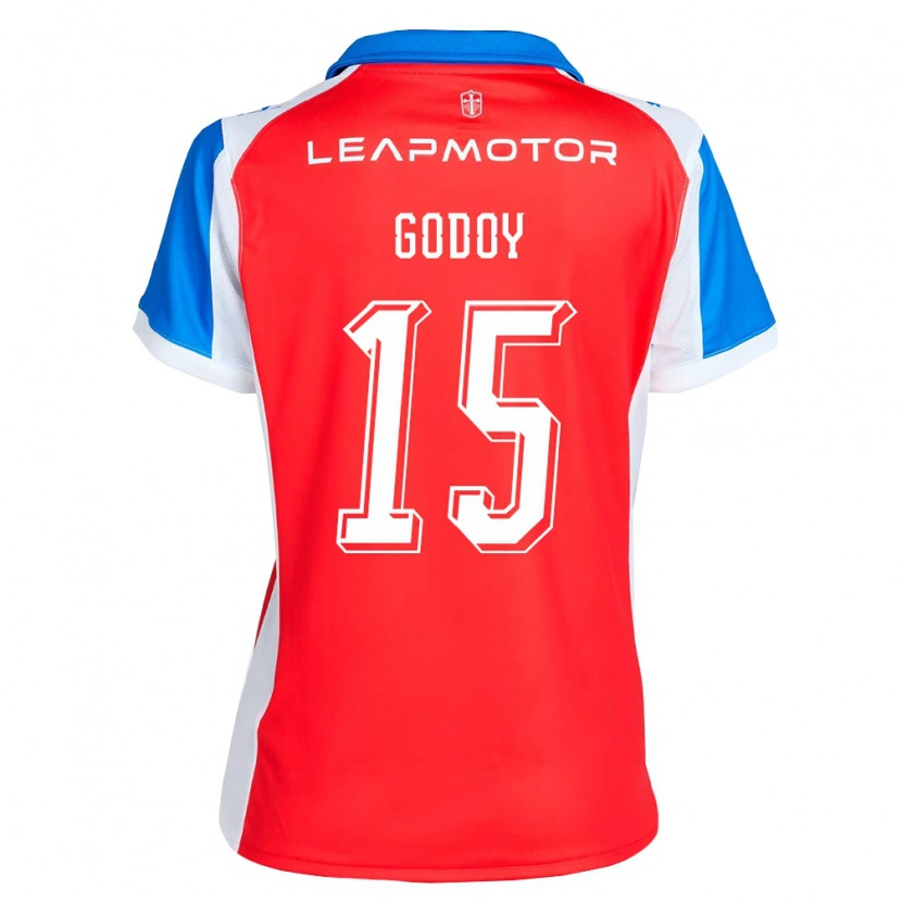 Danxen Kinderen Martín Godoy #15 Rood Blauw Uitshirt Uittenue 2026/27 T-Shirt