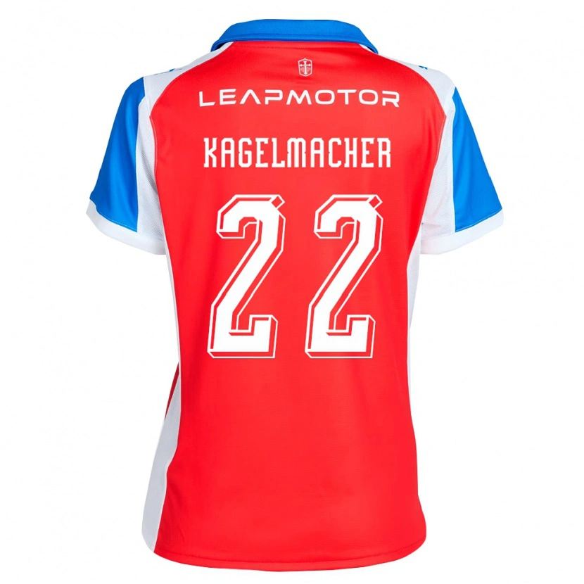 Danxen Kinderen Gary Kagelmacher #22 Rood Blauw Uitshirt Uittenue 2026/27 T-Shirt
