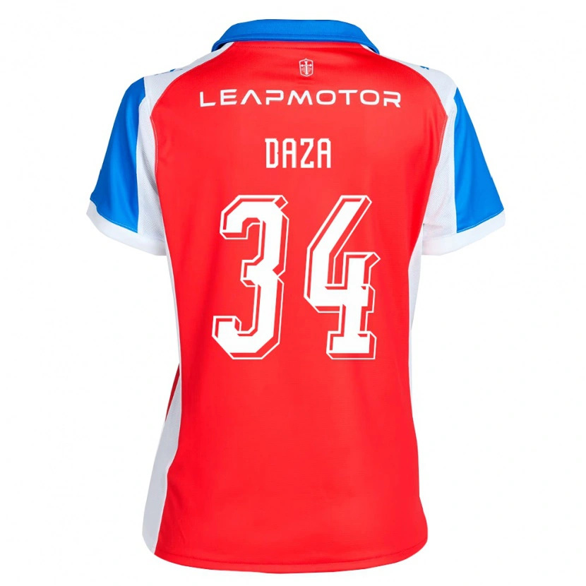 Danxen Kinderen Francisco Daza #34 Rood Blauw Uitshirt Uittenue 2026/27 T-Shirt