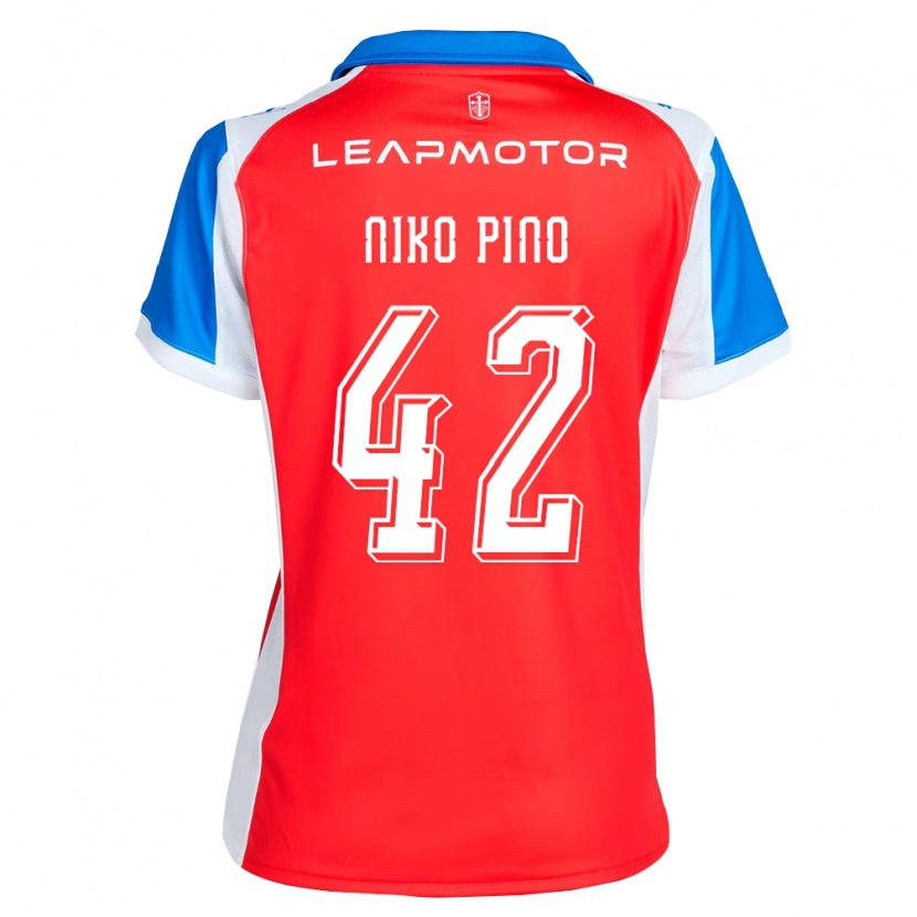 Danxen Kinderen Nickolas Pino #42 Rood Blauw Uitshirt Uittenue 2026/27 T-Shirt