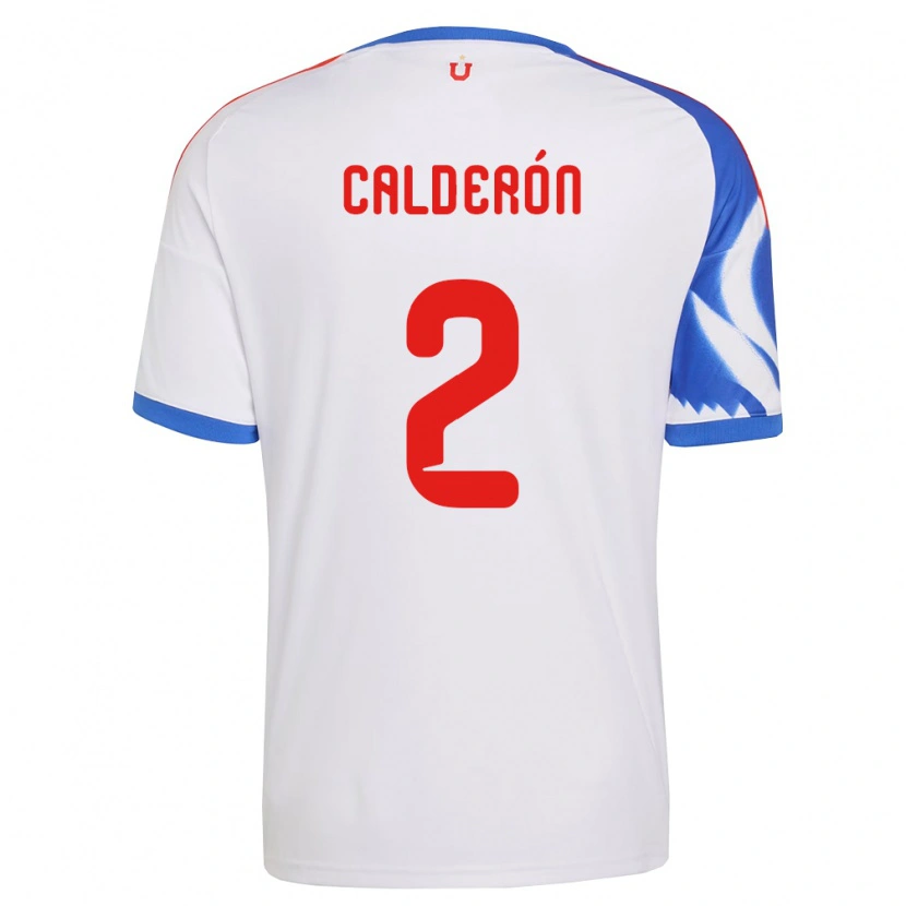 Danxen Kinderen Franco Calderón #2 Wit Marineblauw Uitshirt Uittenue 2026/27 T-Shirt