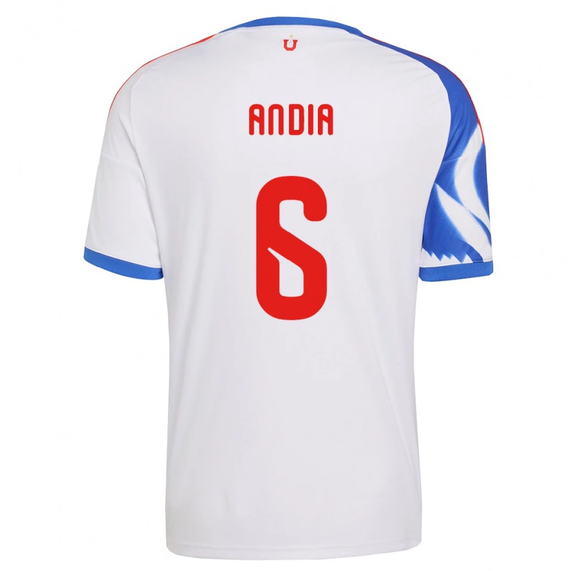 Danxen Kinderen Yonathan Andía #6 Wit Marineblauw Uitshirt Uittenue 2026/27 T-Shirt