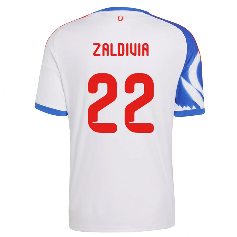 Danxen Kinderen Matías Zaldivia #22 Wit Marineblauw Uitshirt Uittenue 2026/27 T-Shirt